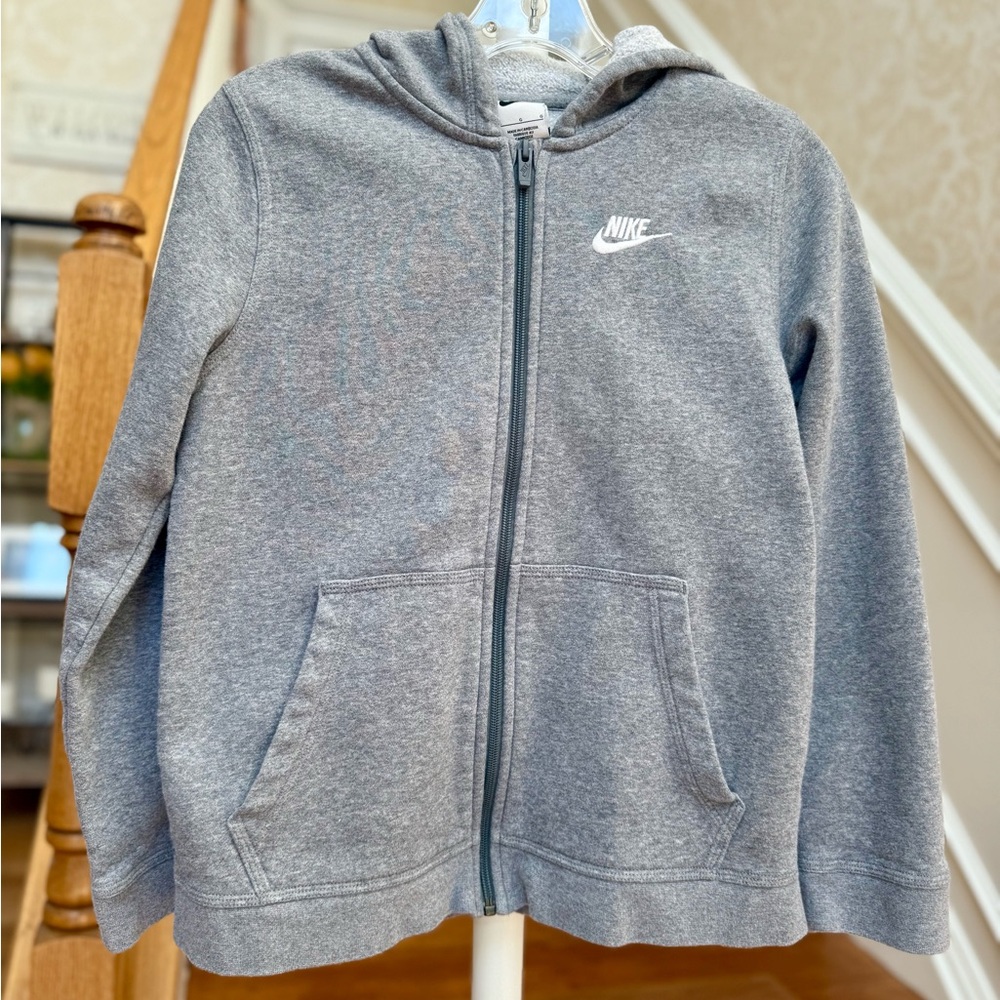 Nike Kids Heather Gray Zip-up Hoodie